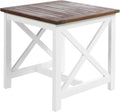 Pu White/Dark Oak Acacia Wood End Table M3096