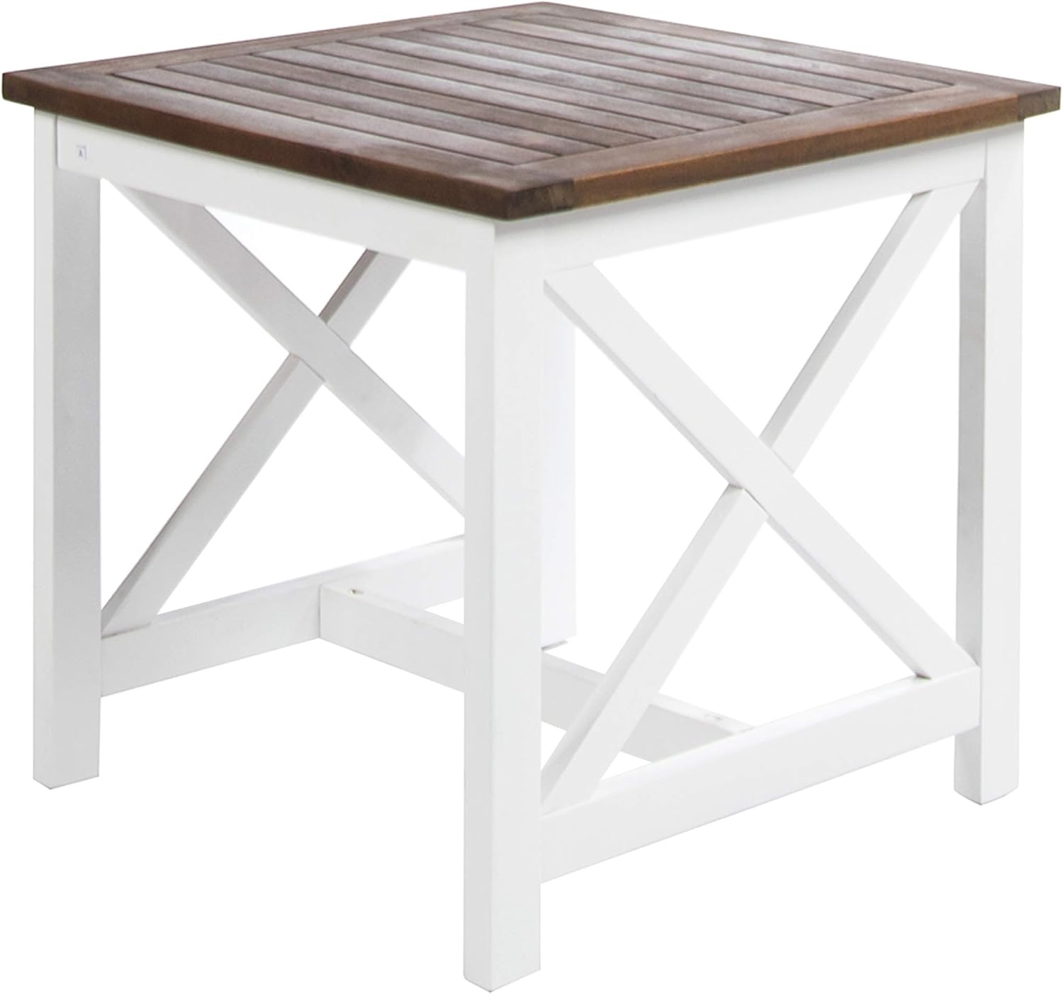 Pu White/Dark Oak Acacia Wood End Table M3096