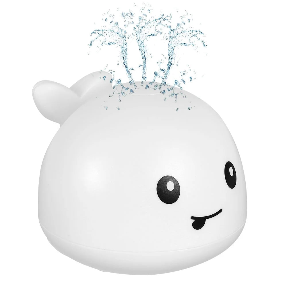 White/Gr Baby Bath Toy Light up Whale Sprinkler Bathtub Toy with LED Light U71603