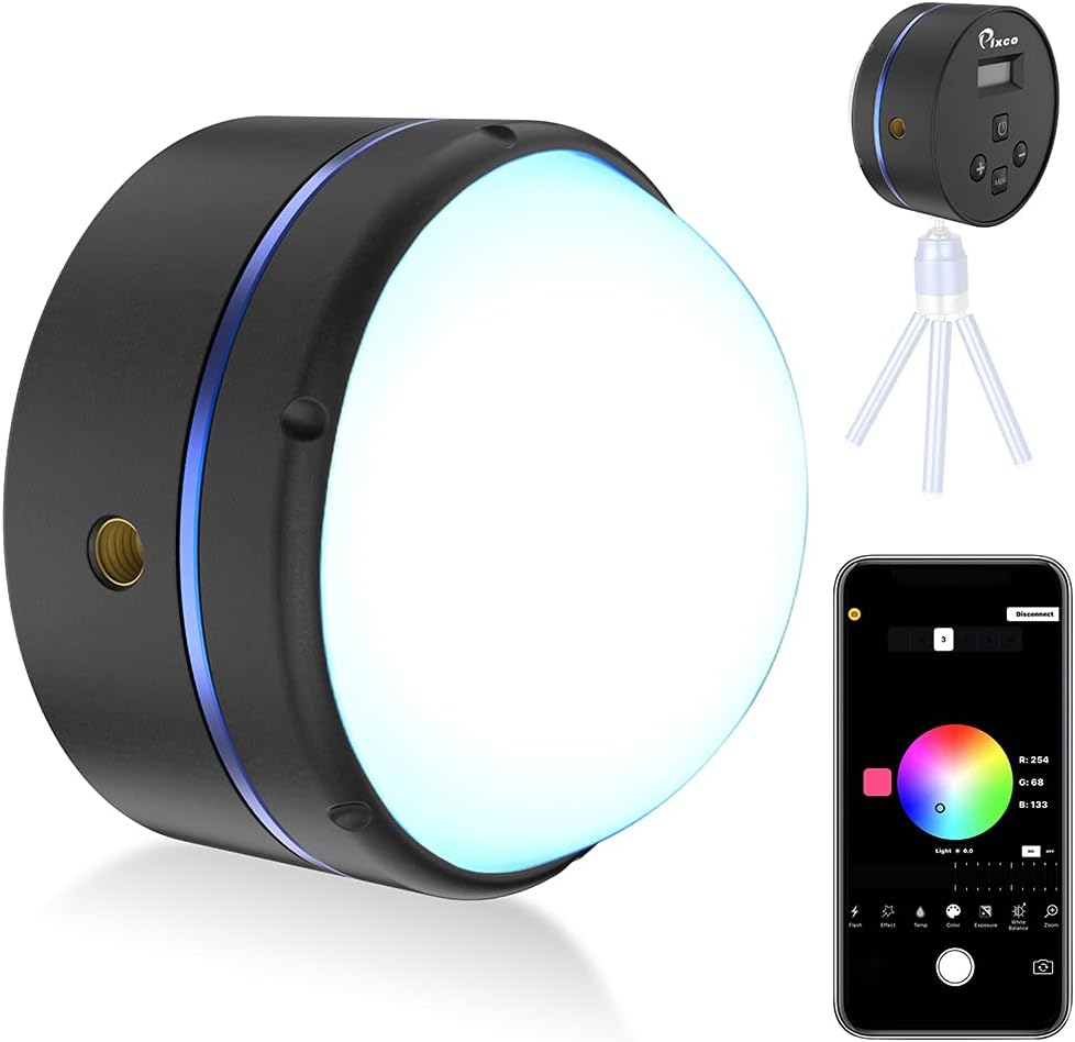 Mini RGB LED Light with APP Control, 2800K-10000K Dimmable Camera Video Lighting X659
