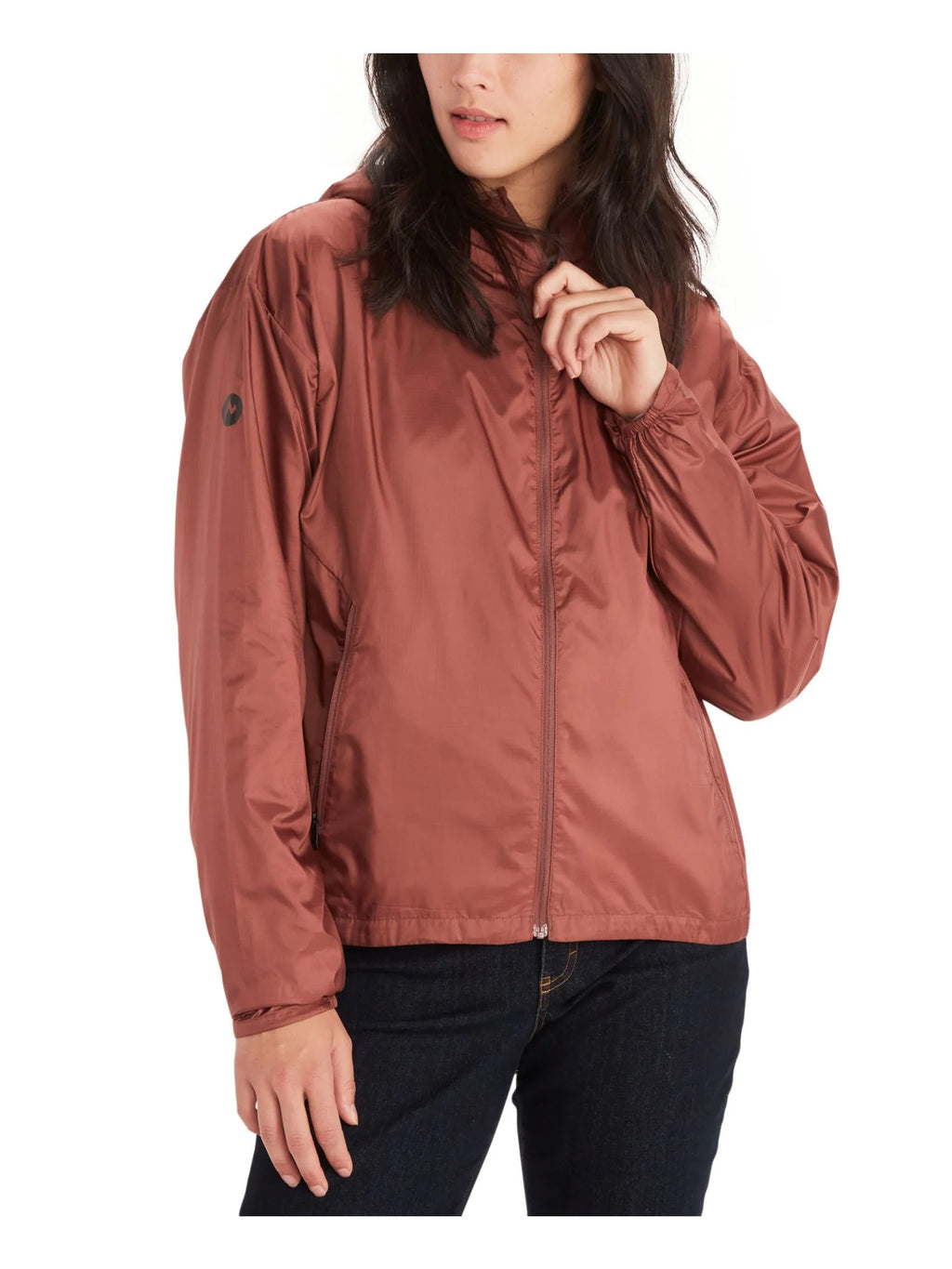 Brown Zippered Hooded Wind Breaker Jacket N1192