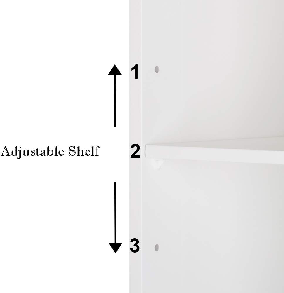 White Single Drawer Floor Cabinet with Door Storage Shelf A585