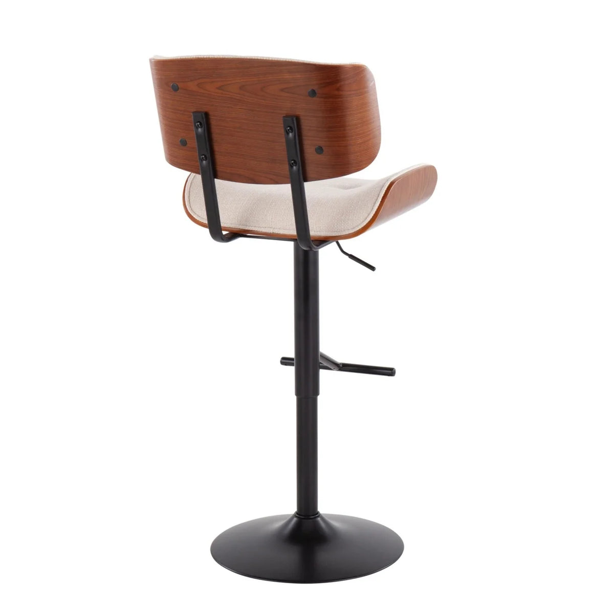 Black Metal Barstool with Walnut Wood Accent O779462