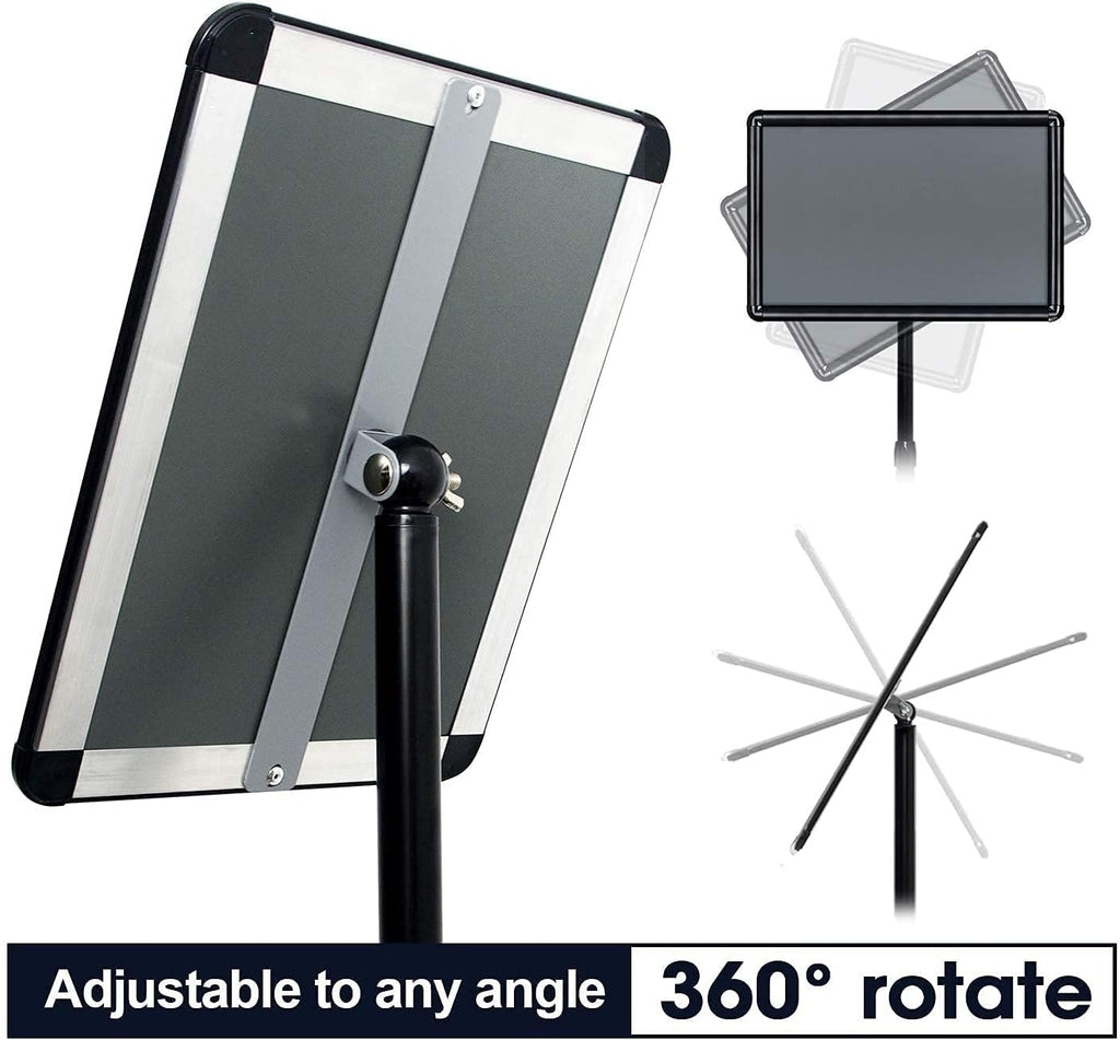 Heavy Duty Floor Standing Sign Holder with Cast Iron Base J379