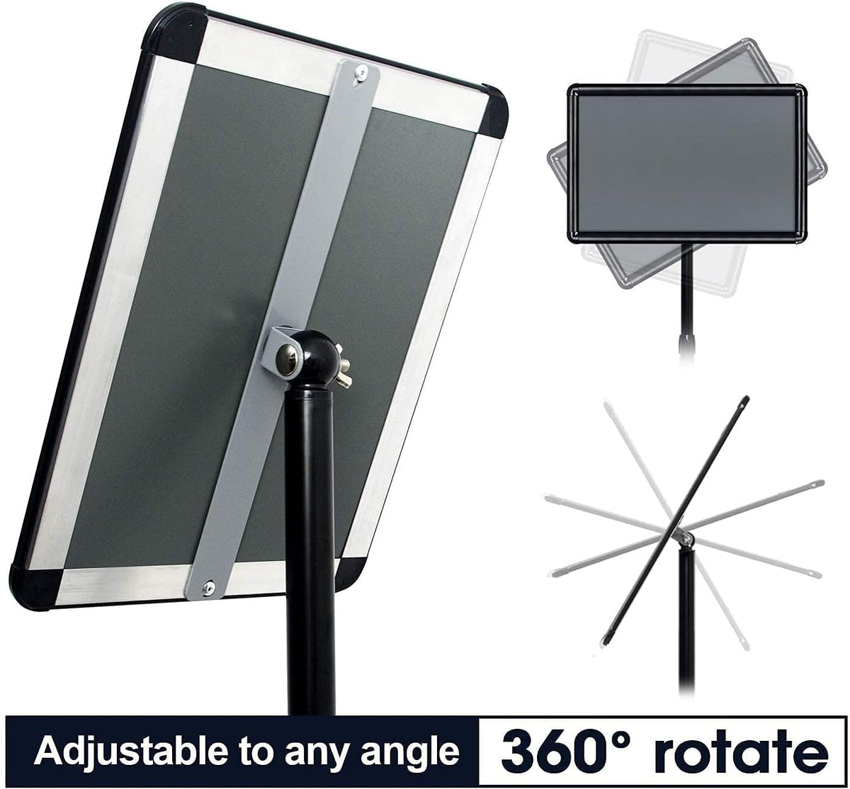 Heavy Duty Floor Standing Sign Holder with Cast Iron Base J379