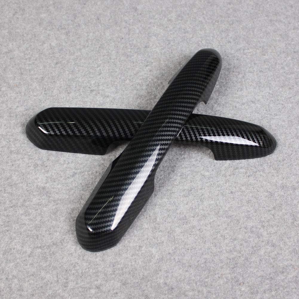 Door Handle Cover Trims ABS Carbon Fiber Black Pack of 2 W7377
