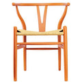Orange Wishbone Wood Armchair G31626