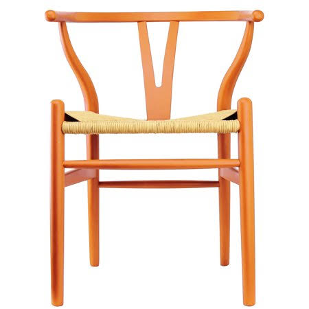 Orange Wishbone Wood Armchair G31626