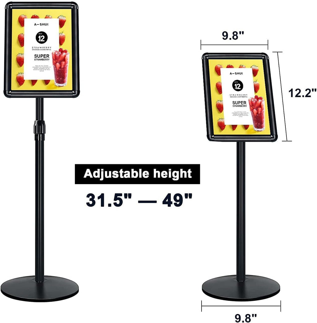 Heavy Duty Floor Standing Sign Holder with Cast Iron Base J379