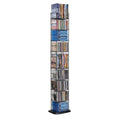 53" 8 Adjustable Shelf Media Rack in Black C60124
