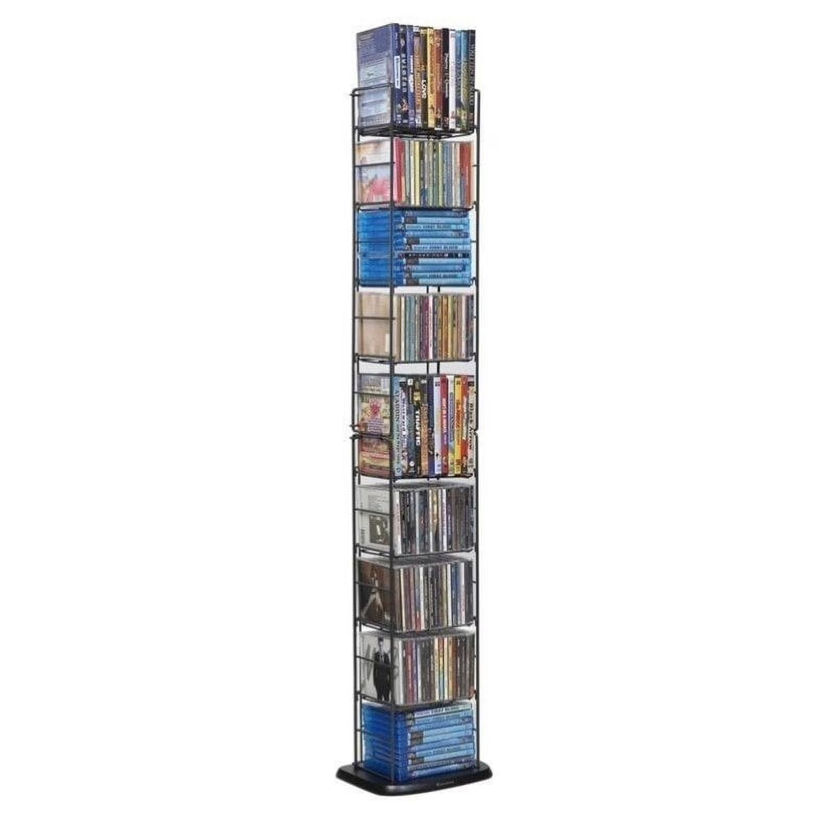53" 8 Adjustable Shelf Media Rack in Black C60124