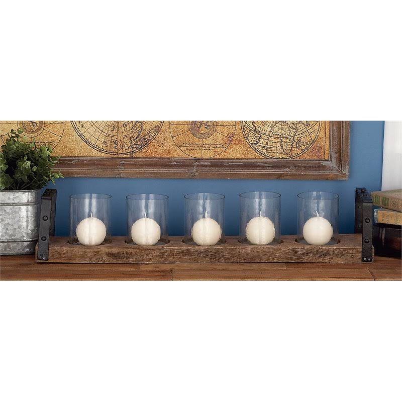 Brown Iron Metal Candle Holder S737170