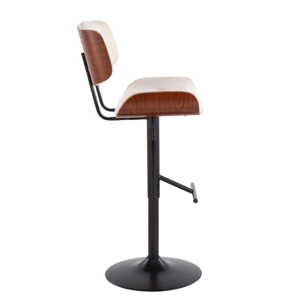 Black Metal Barstool with Walnut Wood Accent O779462