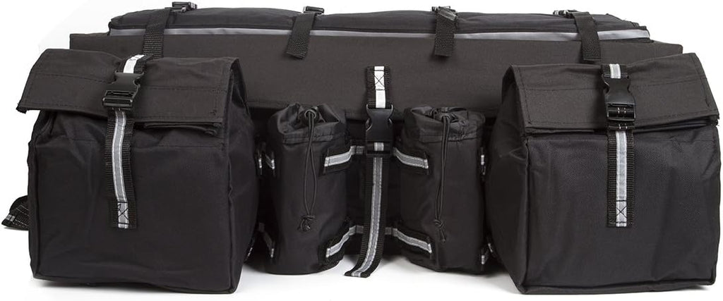 Black 600D Waterproof ATV Cargo Bag with Bungee Tie-Down Storage T4778