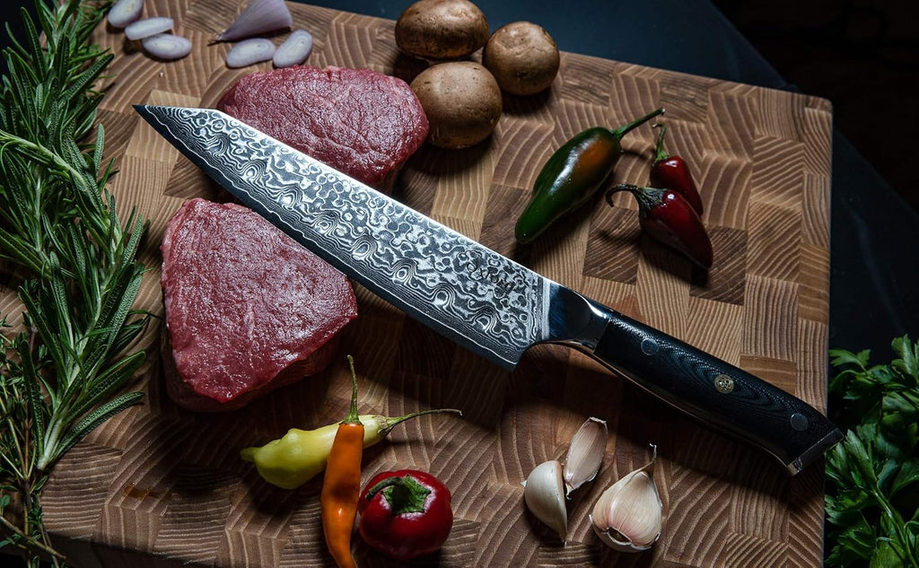 Kiritsuke Chef's Knife 8 Inch Damascus VG10 High Carbon Stainless Steel O2040