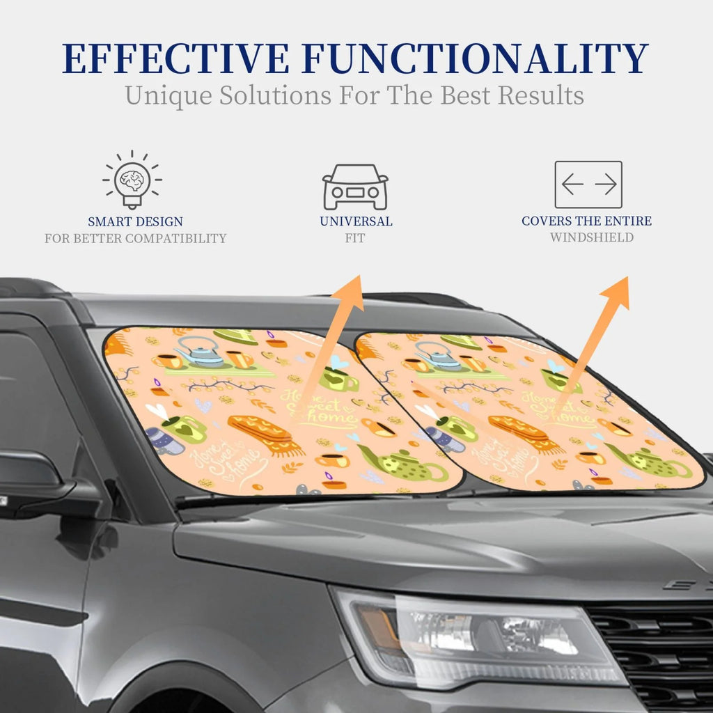 Foldable 2-Piece Car Front Window Sunshade D749949
