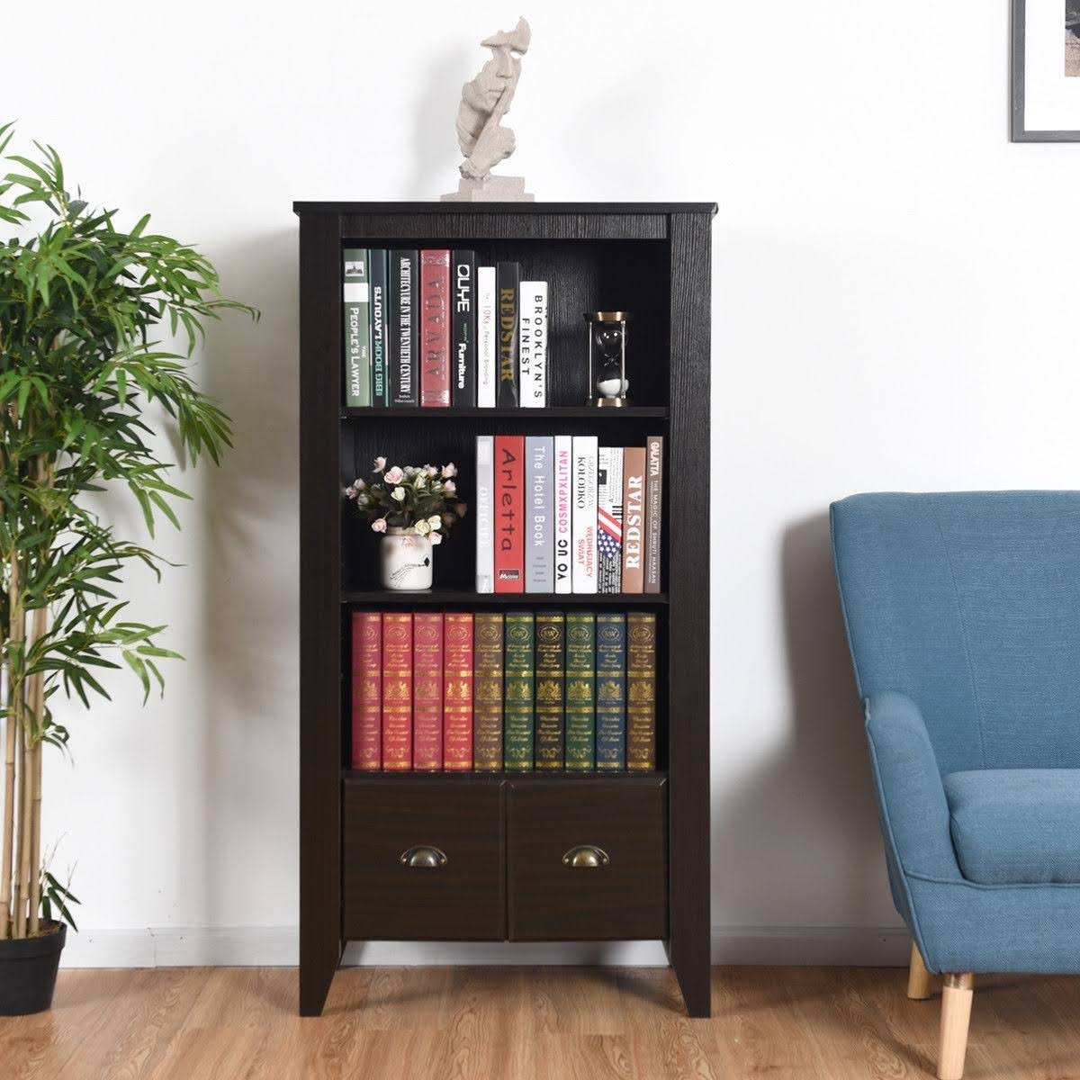 Antique Organizer Bookcase with 2 Drawers A43699