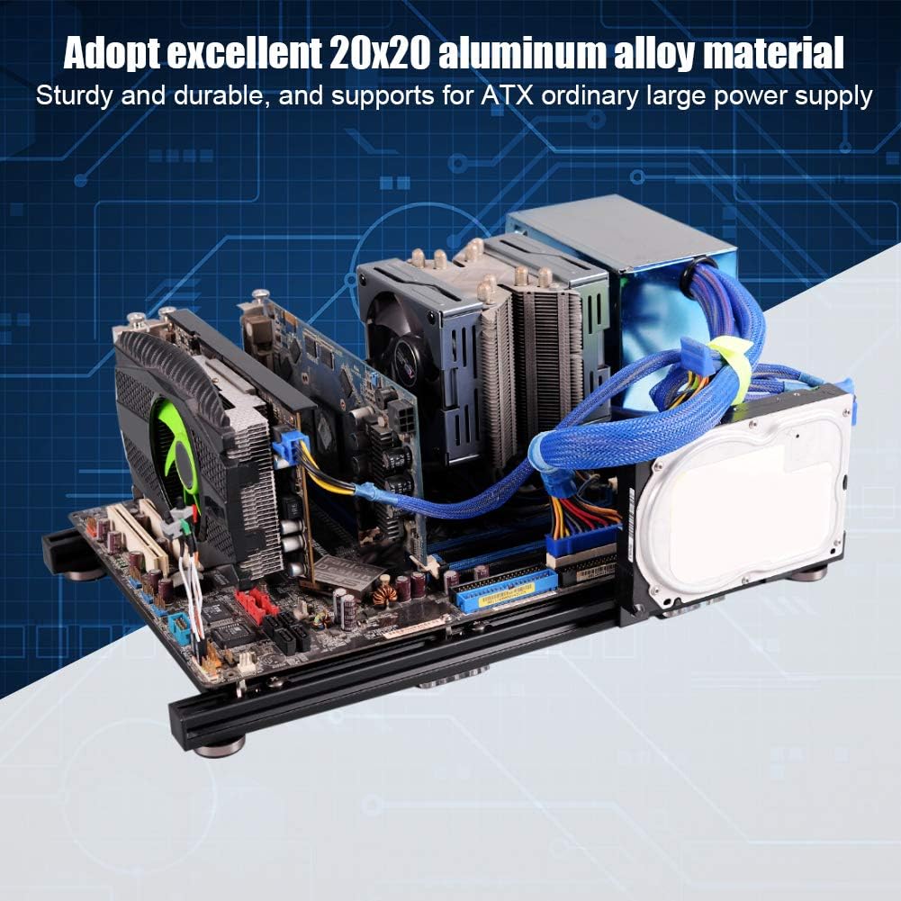 Black Aluminum Alloy ATX Open Air PC Test Bench Case H851