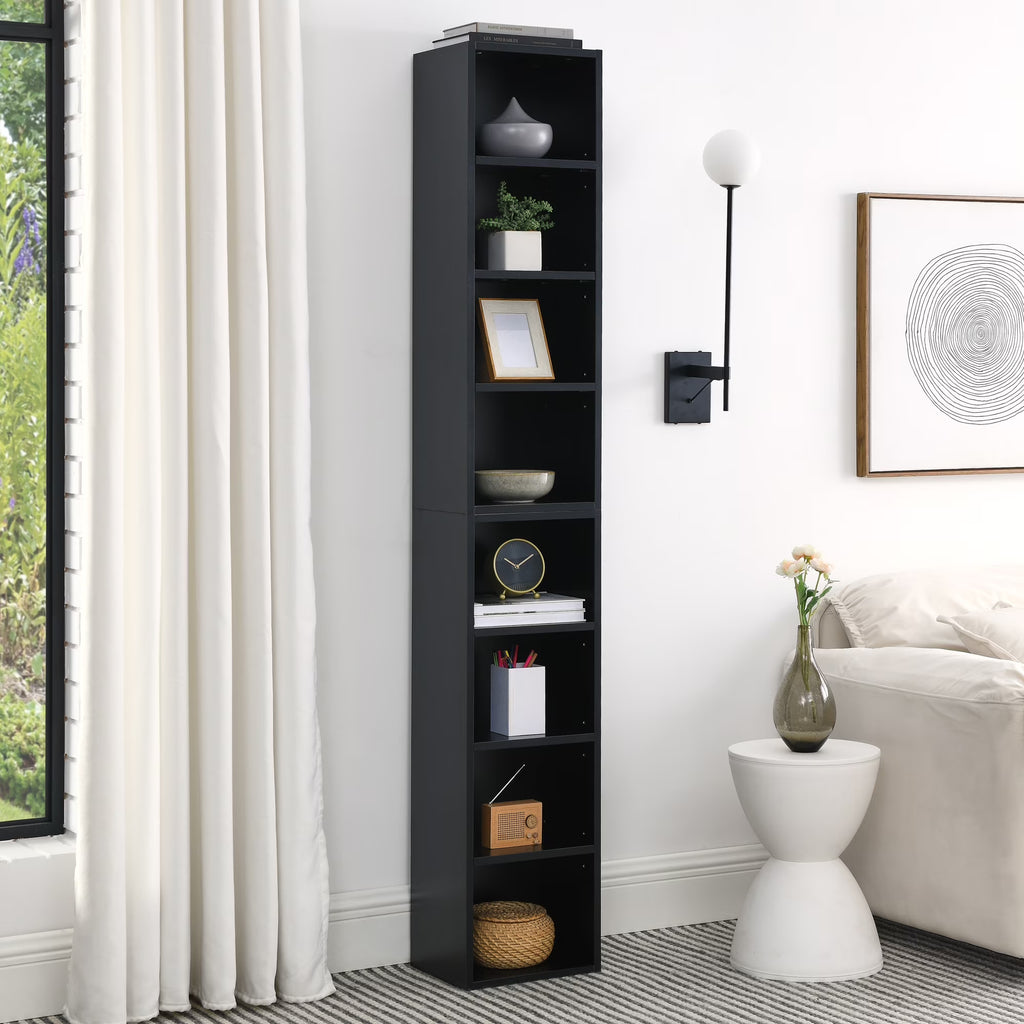 8-Tier Media Tower Rack with Adjustable Shelves A840