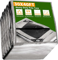 30x40ft Heavy Duty Reinforced Poly Tarp Waterproof Tarpaulin with Eyelets N904
