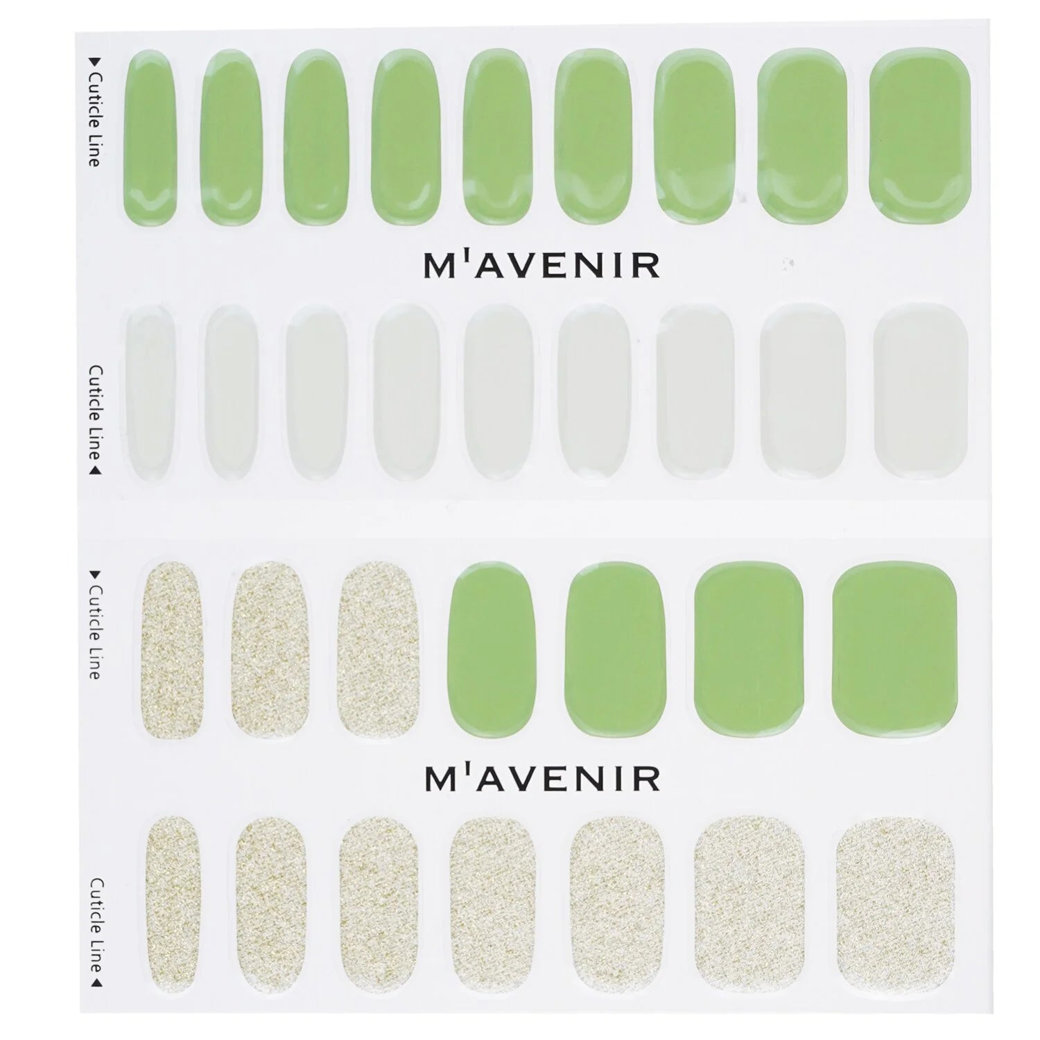 Green Nail Sticker 32pcs N5712
