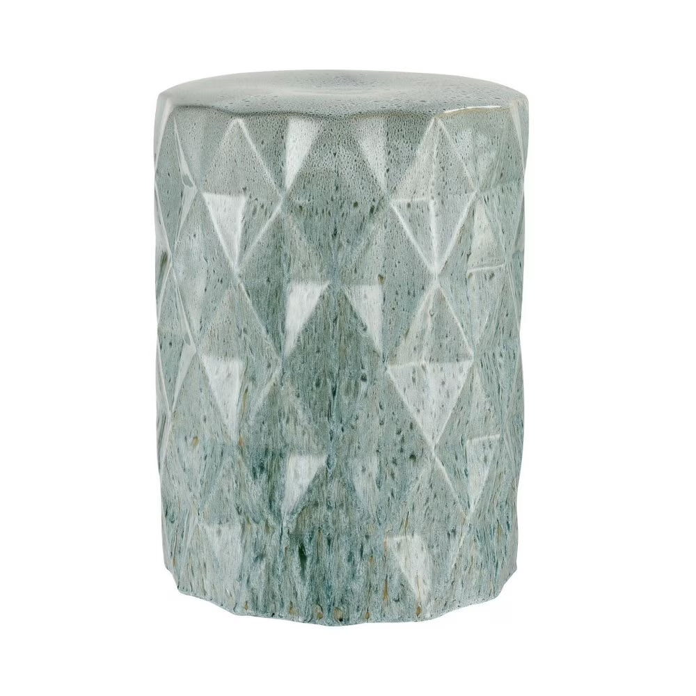 Faceted Textured Earthenware Stool A434541