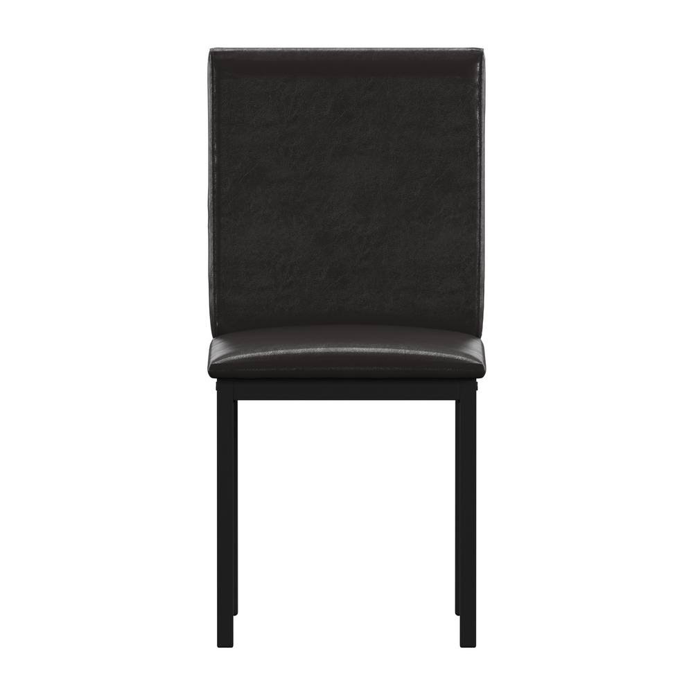 Black Dark Brown PU Side Chair (Set of 2) E9899