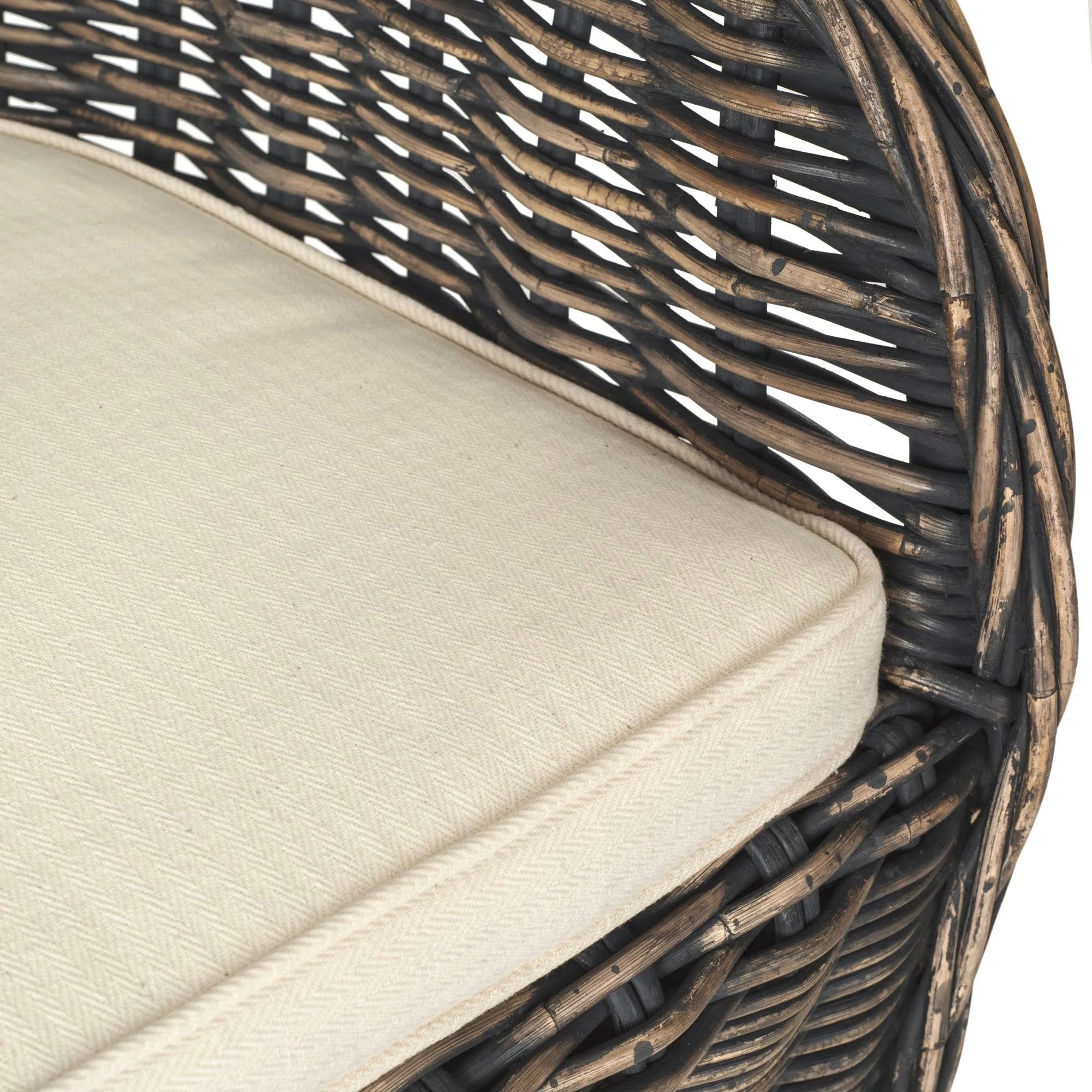 Black Wash Wicker Club Chair M1295