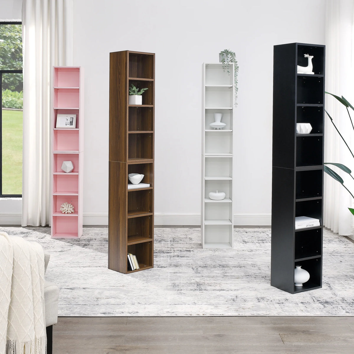 8-Tier Media Tower Rack with Adjustable Shelves A840