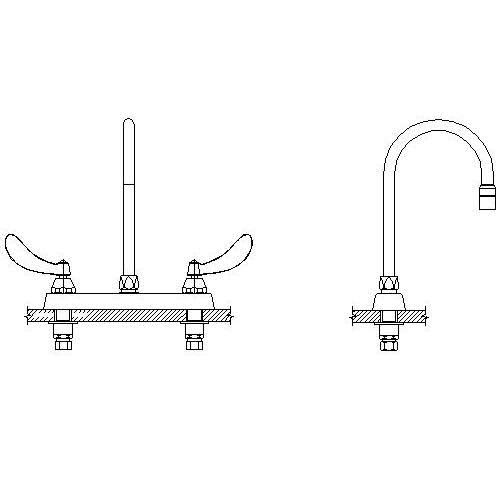 Two Handle Cast Deck-Mount Faucet J264722