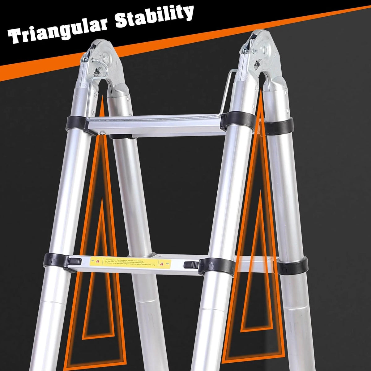 14.5FT A Frame Telescoping Ladder with Balance Bar & Movable Wheel V368