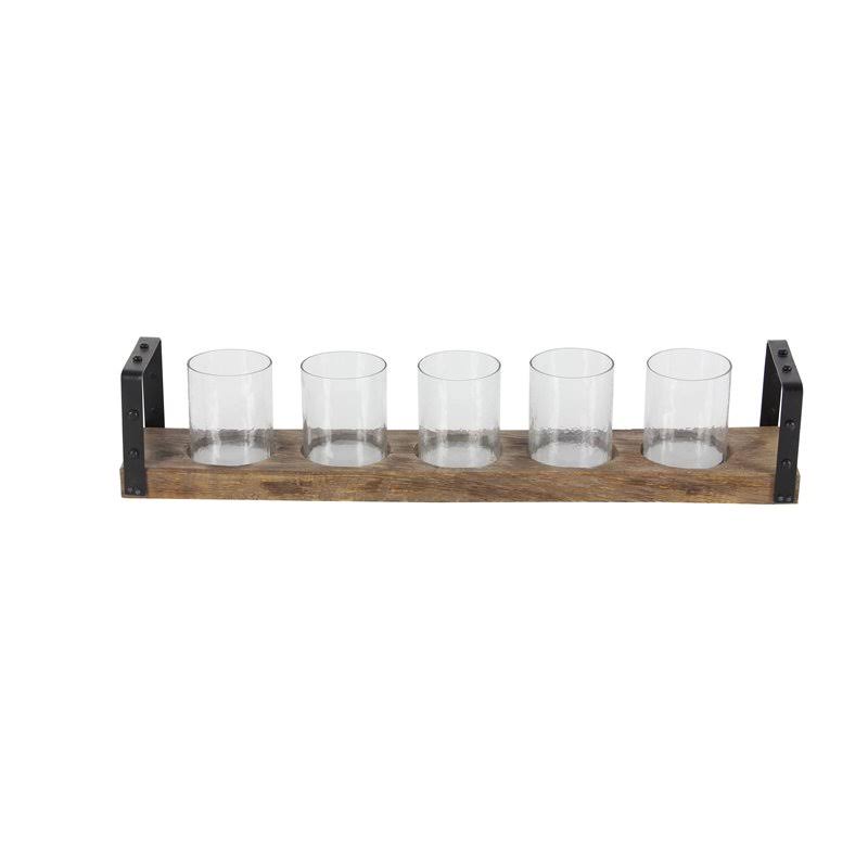 Brown Iron Metal Candle Holder S737170