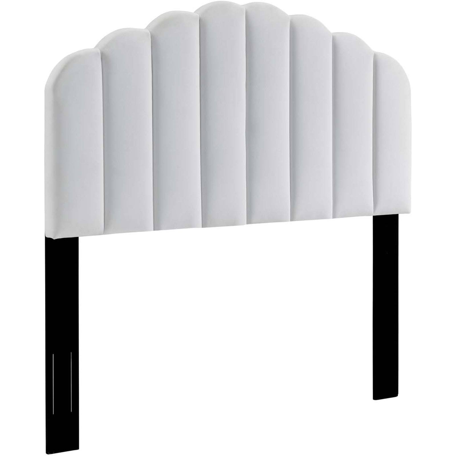 White Velvet King/California King Headboard S218949