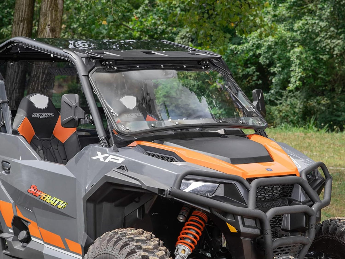 Heavy-Duty Scratch Resistant Flip Windshield, 1/4 Thick Polycarbonate J59182