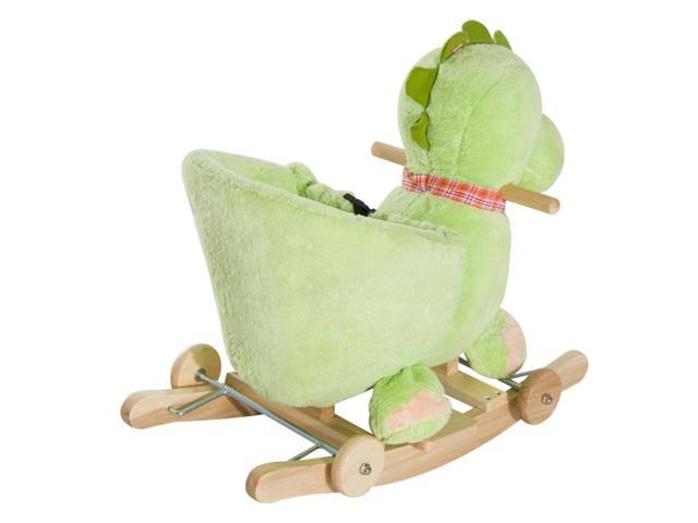 2-in-1 Plush Dinosaur Kids Ride on Cart Rocking Horse Toy V243