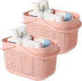 2-Pack Plastic Storage Baskets With Handles and Holes (White) J715076