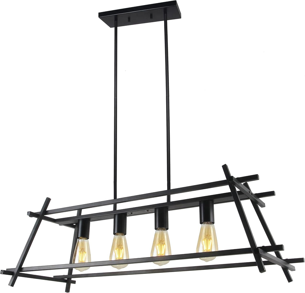 Black Linear Cage Ceiling Light W139068