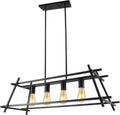 Black Linear Cage Ceiling Light W139068