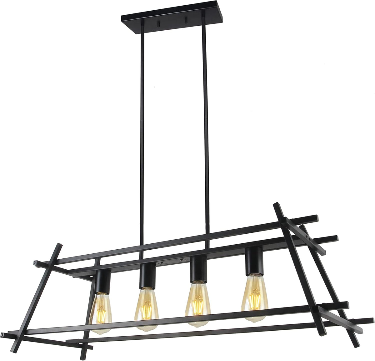 Black Linear Cage Ceiling Light W139068