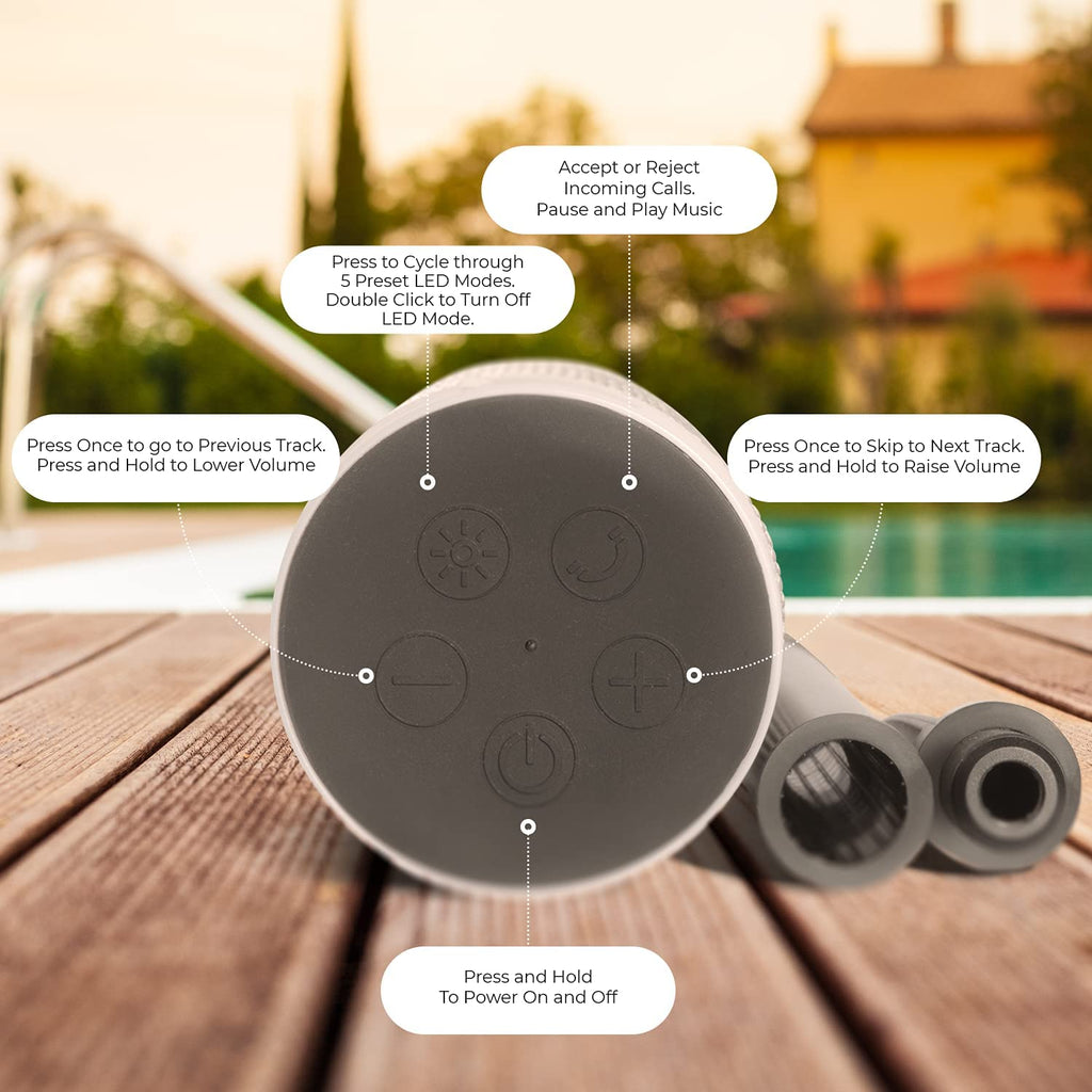 Wireless Bluetooth Speaker with LED Lights Waterproof Portable Speaker Y7370