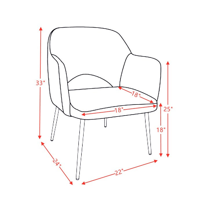 Bordeaux-Red Velvet Accent Chair J4669