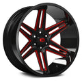 2003 Jeep Grand Cherokee Vision Black & Red Razor Wheel L6484