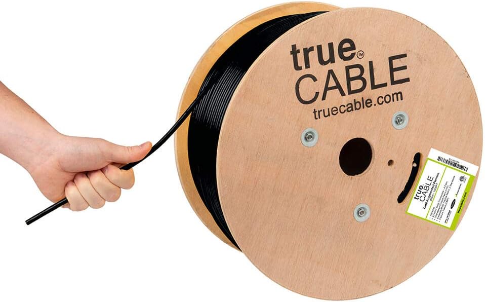 Cat6A Plenum Bulk Ethernet Cable, 1000ft, White, 23AWG 4 Pair Solid Bare Copper, UTP I80932