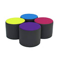 15 inch Round Two-Tone Accent Ottoman T118591