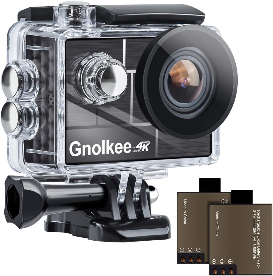 4K WiFi Action Camera with 170 Ultra Wide Angle Lens, 2" IPS Screen, Waterproof, Pack of 2 Y914615