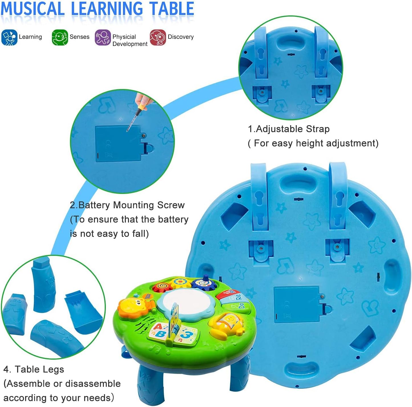 Musical Learning Table Activity Center for Infant Toddler Kids C8085