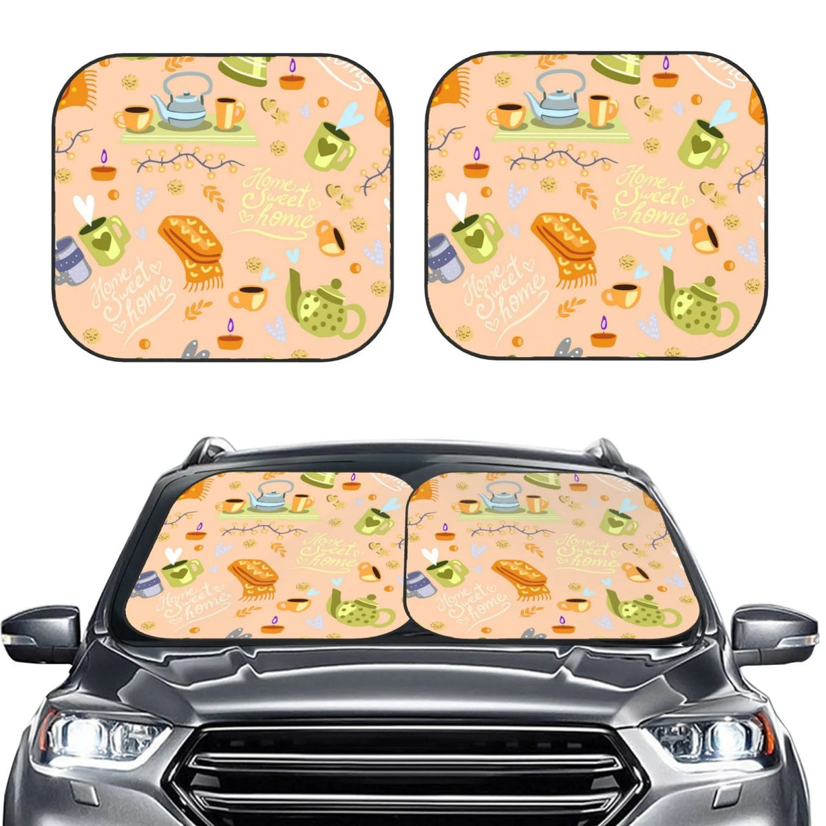 Foldable 2-Piece Car Front Window Sunshade D749949