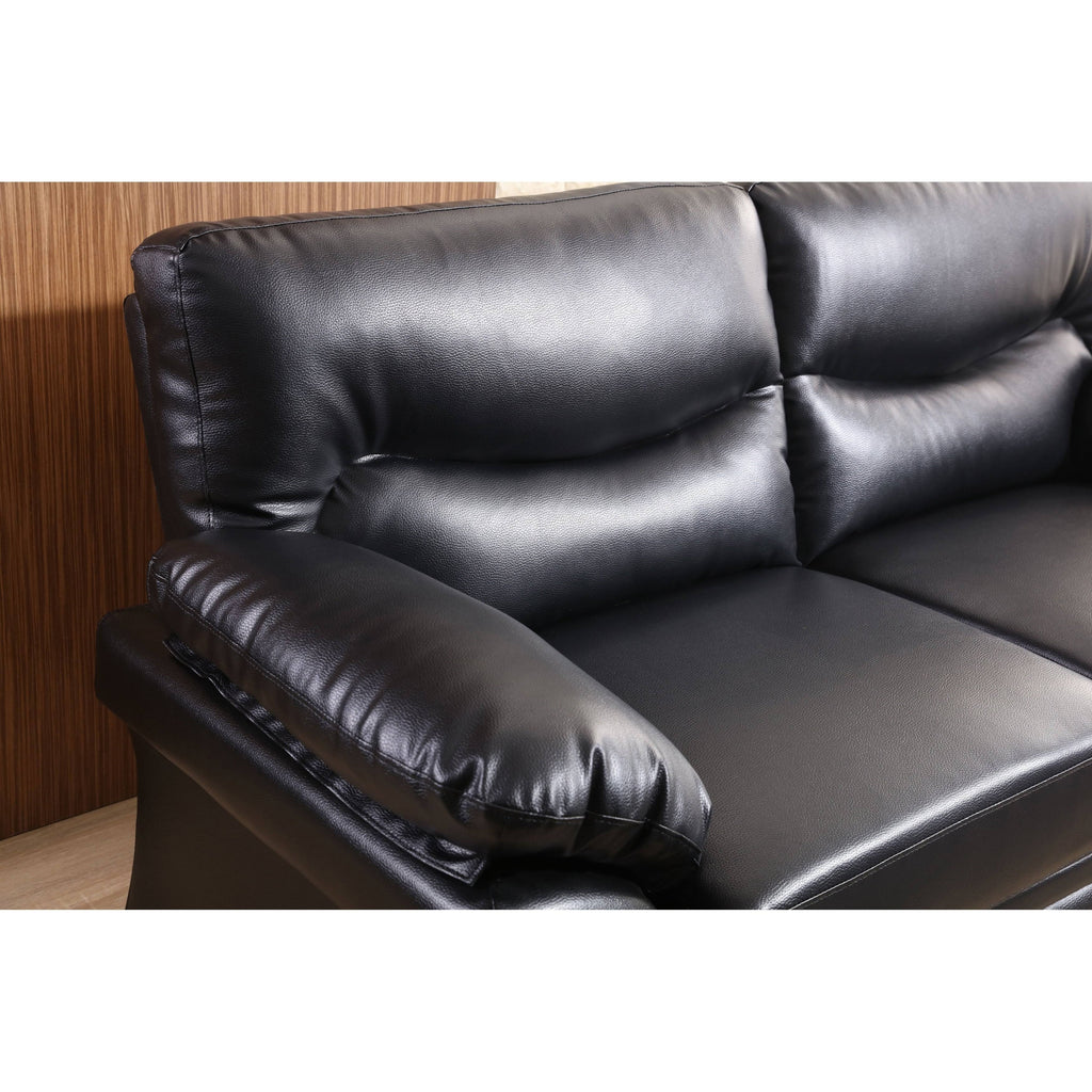 Faux Leather Loveseat in Black F43406