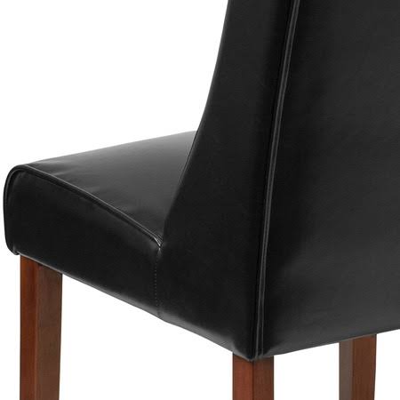 2 Pk Black Leather Tufted Parsons Chair X62385