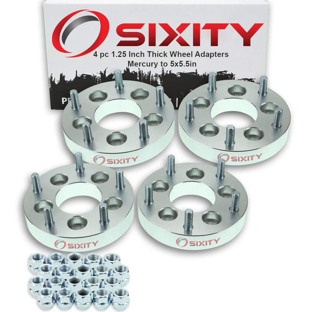 4 pc 5x4.5" to 5x5.5" Wheel Spacers Adapters 1.25" Q56156